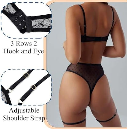 Next Day Delivery Before 10PM  See-Through Brassiere: Breathable and Ultra-Thin Women's Bra and Knicker Set