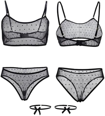 Next Day Delivery Before 10PM  See-Through Brassiere: Breathable and Ultra-Thin Women's Bra and Knicker Set