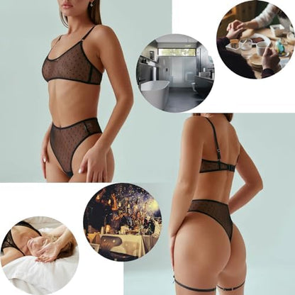 Next Day Delivery Before 10PM  See-Through Brassiere: Breathable and Ultra-Thin Women's Bra and Knicker Set