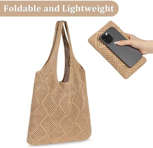 Next Day Delivery Before 10PM Etercycle Crochet Summer Vacation Beach Bag in Darkbrown