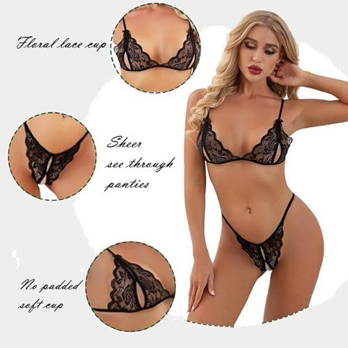 Next Day Delivery Before 10PM KFLY Women's Lingerie Set - Lace Panty and Babydoll Combo