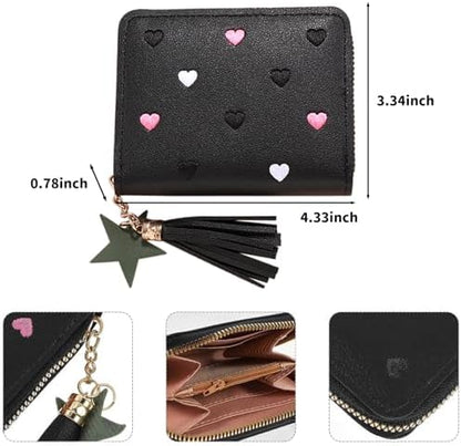 Next Day Delivery Before 10PM KMZ Leather Pendant Embroidery Women's Wallet - Stylish and Functional Must-Have Accessory