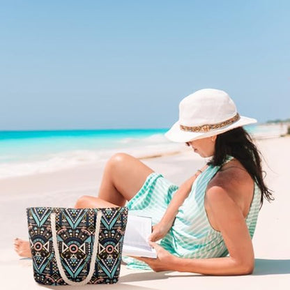 Next Day Delivery Before 10PM FAVORTALK Beach Shoulder Canvas Handbag - Stylish and Practical for Shopping and Sunbathing