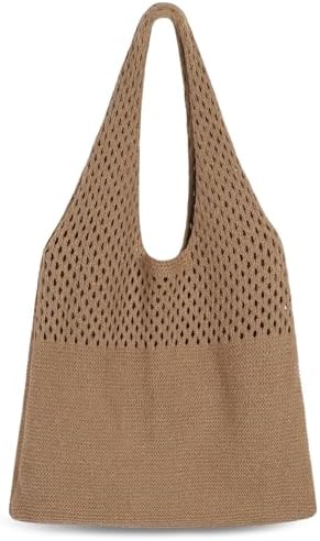 Next Day Delivery Before 10PM Etercycle Crochet Summer Vacation Beach Bag in Darkbrown