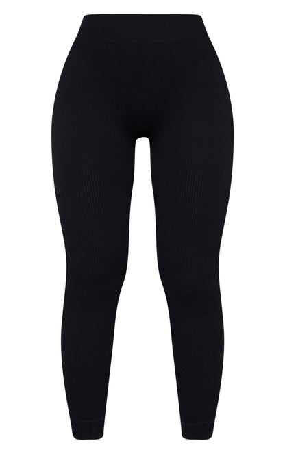 Next day delivery mon-fri 10pm Pale Grey  Structured Contour Rib Cuffed Detail Leggings