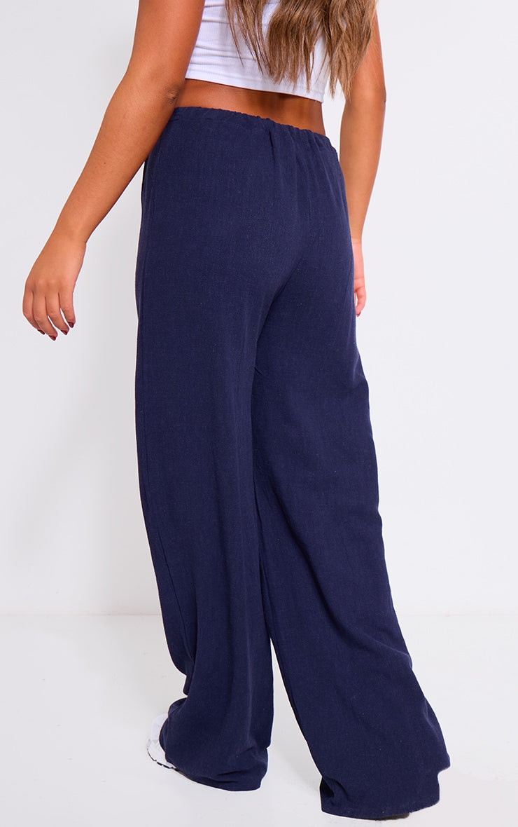 Next Day Delivery Before 10 pm Chic: Oatmeal Linen Look Pintuck Slouchy Trousers