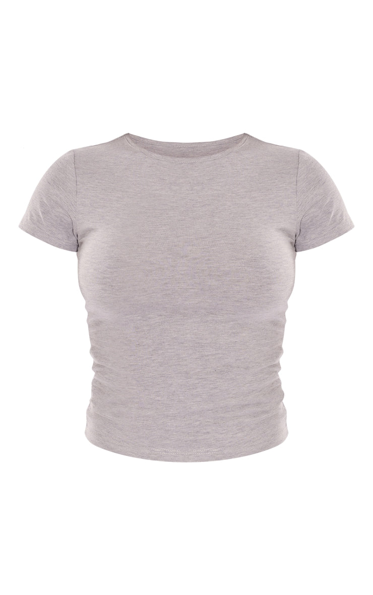 Next Day Delivery Before 10pm Basic White Cotton Blend Fitted Crew Neck T Shirt