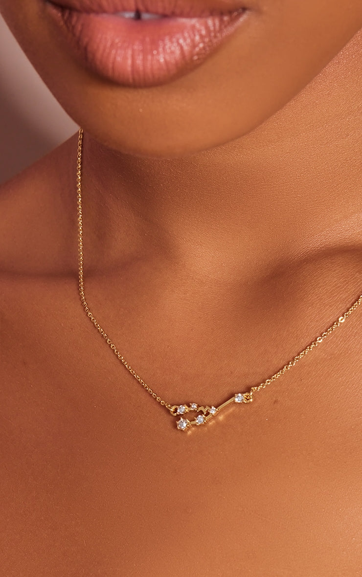 Gold Plated Gemini Celestial Necklace