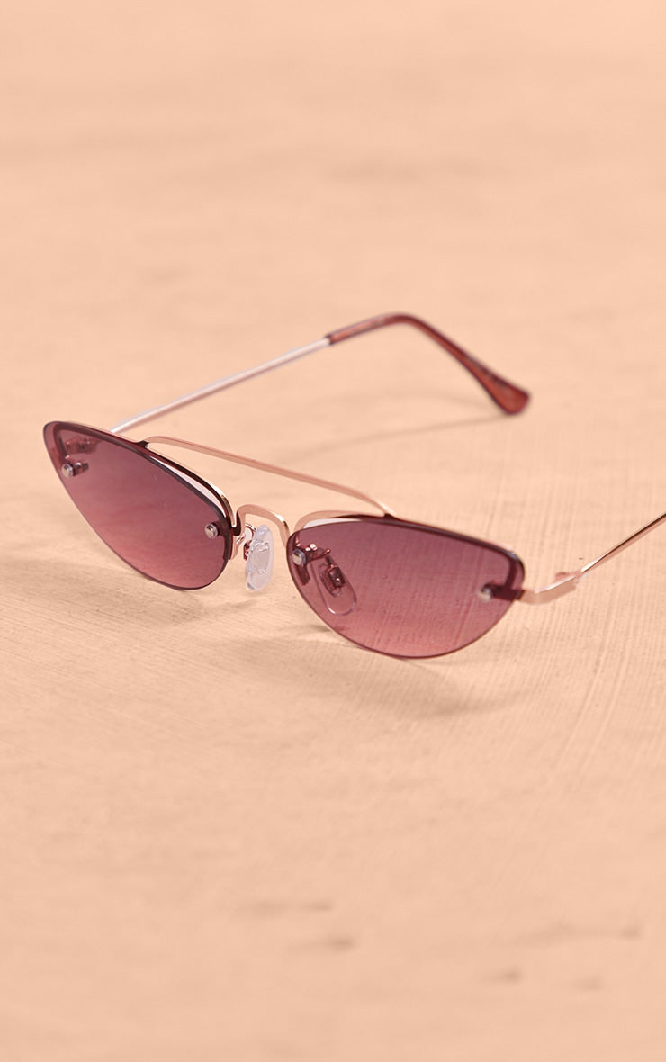 Next Day Delivery Before 10PM Gold Retro Cat Eye Aviator Sunglasses