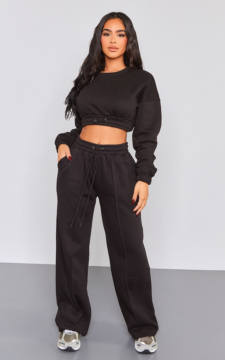 Petite Moss Grey Wide Leg Seam Detailed Joggers Next Day Delivery Before 10 pm