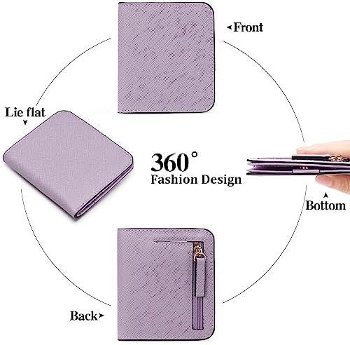 Next Day Delivery Before 10PM RFID Blocking Leather Compact Bi-fold Women's Purse