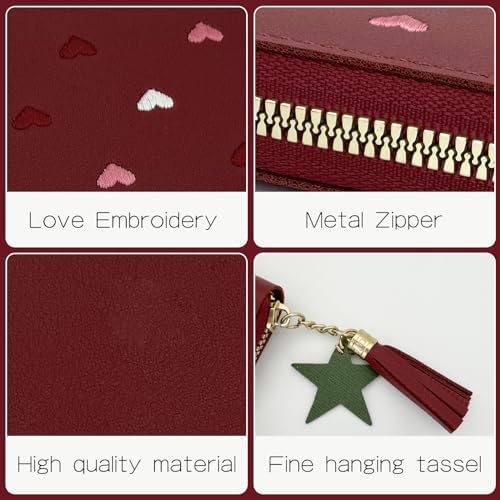 Next Day Delivery Before 10PM FuninCrea Embroidered Leather Pendant Purse - Stylish Women's Accessory with Unique Pattern