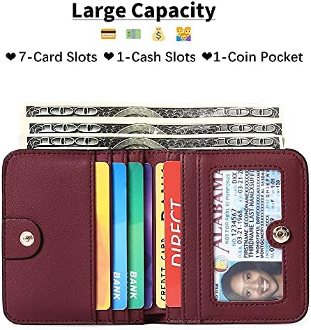 Next Day Delivery Before 10PM RFID Blocking Leather Compact Bi-fold Women's Purse