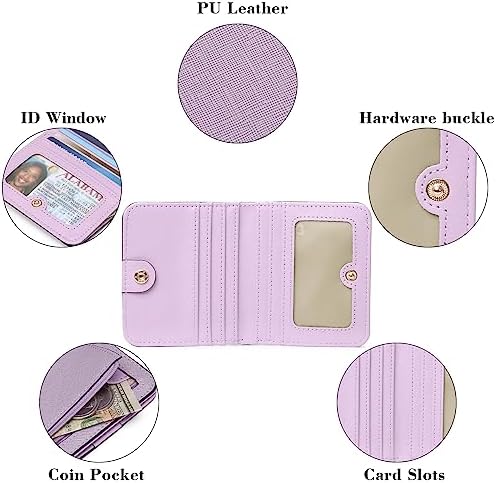 Next Day Delivery Before 10PM RFID Blocking Leather Compact Bi-fold Women's Purse