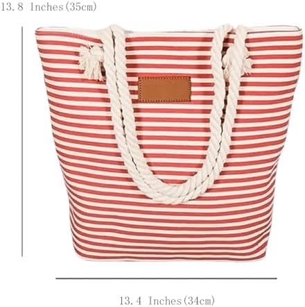 Next Day Delivery Before 10PM FAVORTALK Large Capacity Weekend Handbag with Chic Stripes - Stylish Women's Beach Bag for Summer Essentials