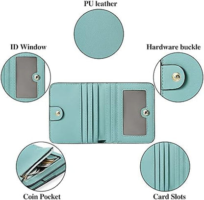 Next Day Delivery Before 10PM RFID Blocking Leather Compact Bi-fold Women's Purse