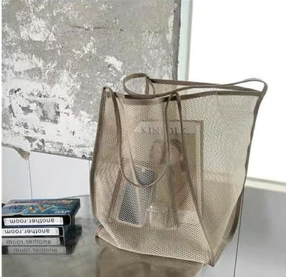 Next Day Delivery Before 10PM JCYOYO Mesh Beach Bag, Reusable Large Capacity Pool Beach Tote Bag, Can Meet The Beach, Pool Party, Shopping All Fashion Items, Meet Your Bag Size 50 * 30 * 41cm