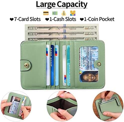 Next Day Delivery Before 10PM RFID Blocking Leather Compact Bi-fold Women's Purse