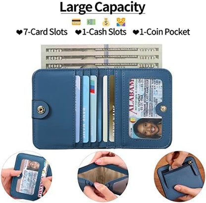 Next Day Delivery Before 10PM RFID Blocking Leather Compact Bi-fold Women's Purse