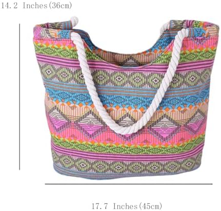 Next Day Delivery Before 10PM FAVORTALK Beach Shoulder Canvas Handbag - Stylish and Practical for Shopping and Sunbathing