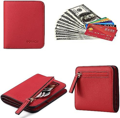 Next Day Delivery Before 10PM RFID Blocking Leather Compact Bi-fold Women's Purse