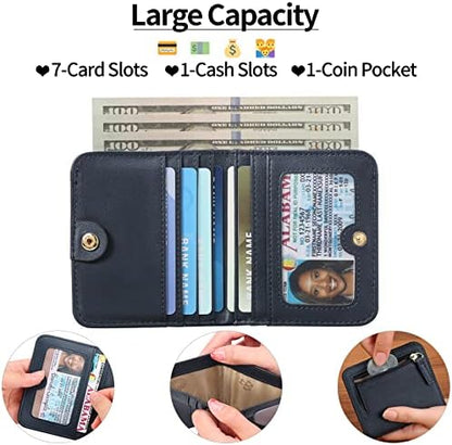 Next Day Delivery Before 10PM RFID Blocking Leather Compact Bi-fold Women's Purse