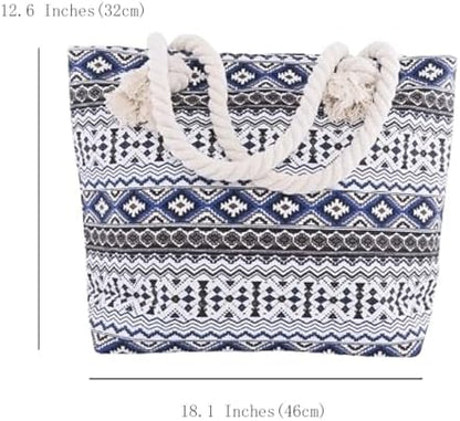 Next Day Delivery Before 10PM FAVORTALK Beach Shoulder Canvas Handbag - Stylish and Practical for Shopping and Sunbathing