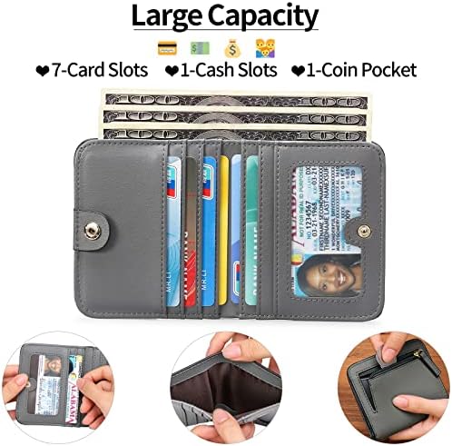 Next Day Delivery Before 10PM RFID Blocking Leather Compact Bi-fold Women's Purse