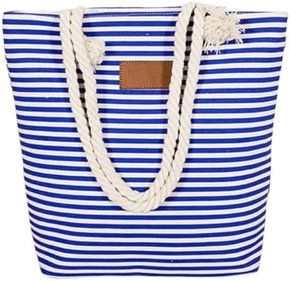 Next Day Delivery Before 10PM FAVORTALK Large Capacity Weekend Handbag with Chic Stripes - Stylish Women's Beach Bag for Summer Essentials