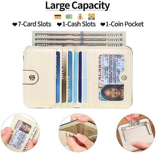 Next Day Delivery Before 10PM RFID Blocking Leather Compact Bi-fold Women's Purse