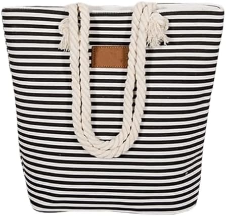 Next Day Delivery Before 10PM FAVORTALK Large Capacity Weekend Handbag with Chic Stripes - Stylish Women's Beach Bag for Summer Essentials