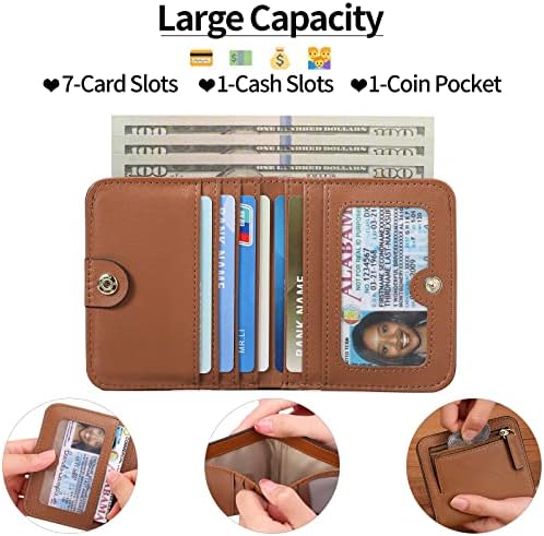 Next Day Delivery Before 10PM RFID Blocking Leather Compact Bi-fold Women's Purse