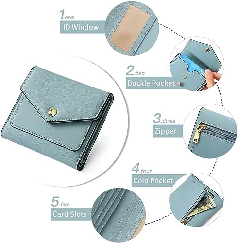 Next Day Delivery Before 10PM RFID Blocking Leather Compact Bi-fold Women's Purse