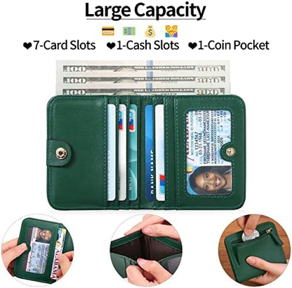 Next Day Delivery Before 10PM RFID Blocking Leather Compact Bi-fold Women's Purse