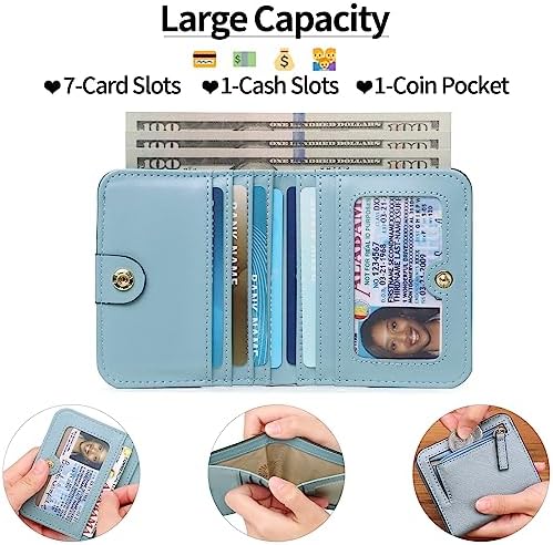 Next Day Delivery Before 10PM RFID Blocking Leather Compact Bi-fold Women's Purse