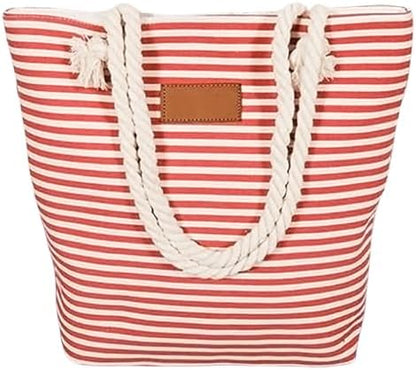 Next Day Delivery Before 10PM FAVORTALK Large Capacity Weekend Handbag with Chic Stripes - Stylish Women's Beach Bag for Summer Essentials