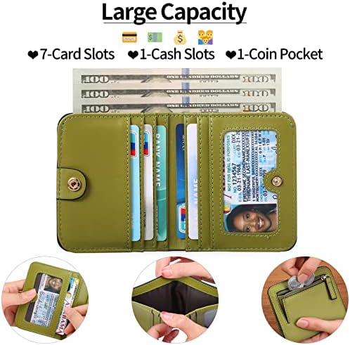 Next Day Delivery Before 10PM RFID Blocking Leather Compact Bi-fold Women's Purse