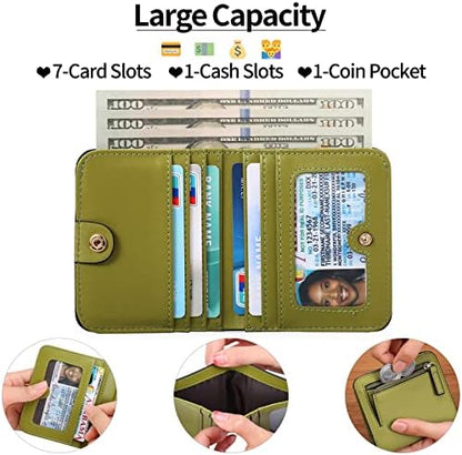 Next Day Delivery Before 10PM RFID Blocking Leather Compact Bi-fold Women's Purse