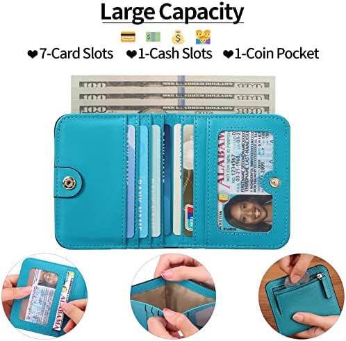 Next Day Delivery Before 10PM RFID Blocking Leather Compact Bi-fold Women's Purse