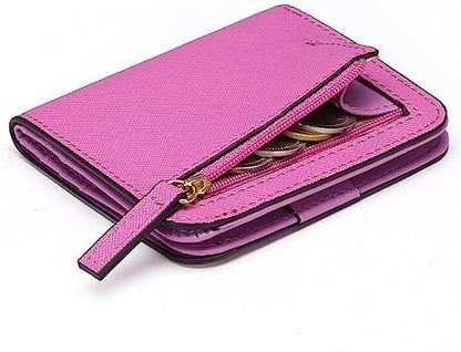 Next Day Delivery Before 10PM RFID Blocking Leather Compact Bi-fold Women's Purse