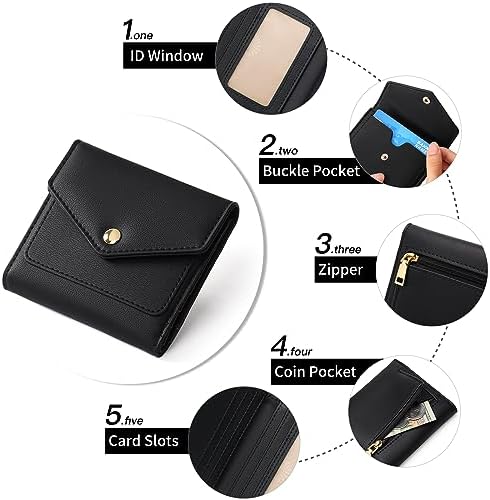 Next Day Delivery Before 10PM RFID Blocking Leather Compact Bi-fold Women's Purse