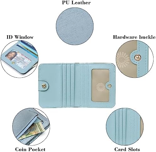 Next Day Delivery Before 10PM RFID Blocking Leather Compact Bi-fold Women's Purse