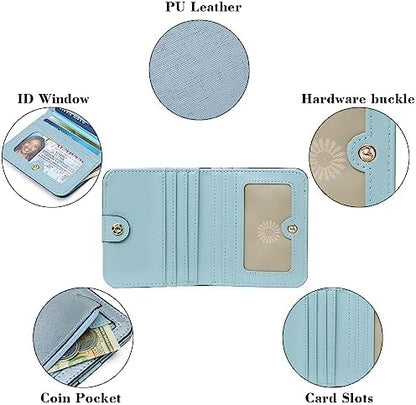 Next Day Delivery Before 10PM RFID Blocking Leather Compact Bi-fold Women's Purse