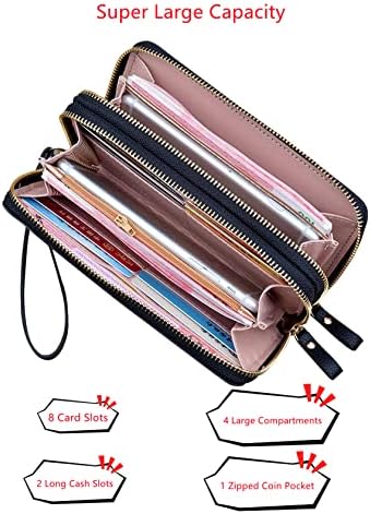 Next Day Delivery Before 10PM High Capacity Women's Leather Purse with Multiple Card Slots and Organiser