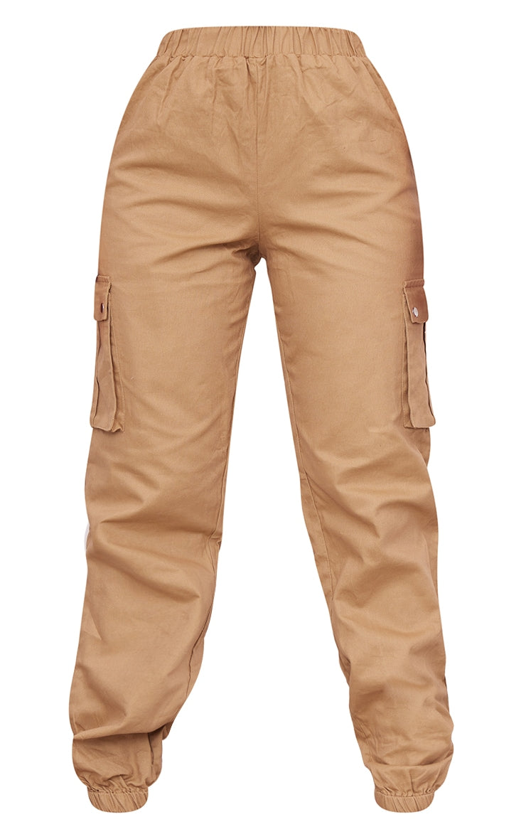 Next Day Delivery Before 10 pm  PETITE Khaki Cargo Trousers with Stylish Pocket Detail