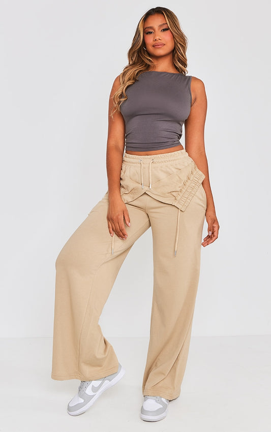 Pebble Exposed Waist Straight Leg Joggers Next Day Delivery Before 10 pm