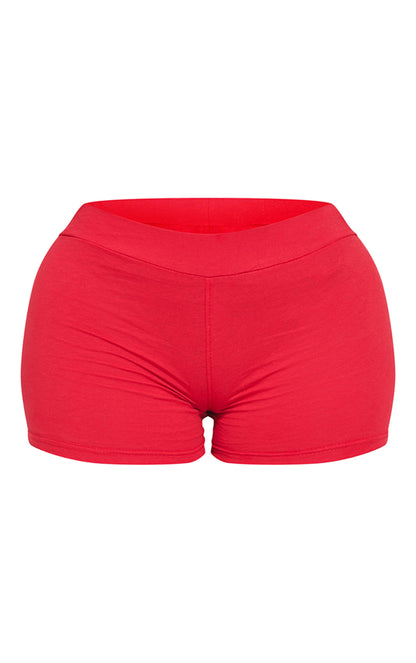 Next Day Delivery Before 10 PM Shape Red Cotton Printed Bum Hot Pants