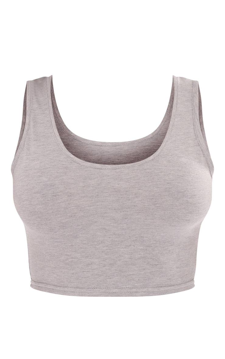 Next Day Delivery Before 10 PM Essential Grey Marl Cotton Blend Crop Top