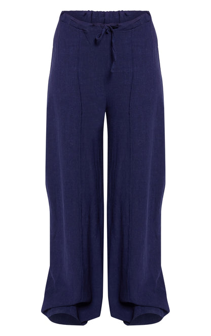 Next Day Delivery Before 10 pm Chic: Oatmeal Linen Look Pintuck Slouchy Trousers