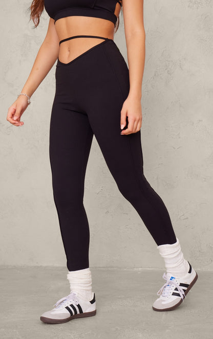 Next Day Delivery Before 10 PM Charcoal Sculpt Strappy Gym Leggings: Enhance Your Workout Wardrobe